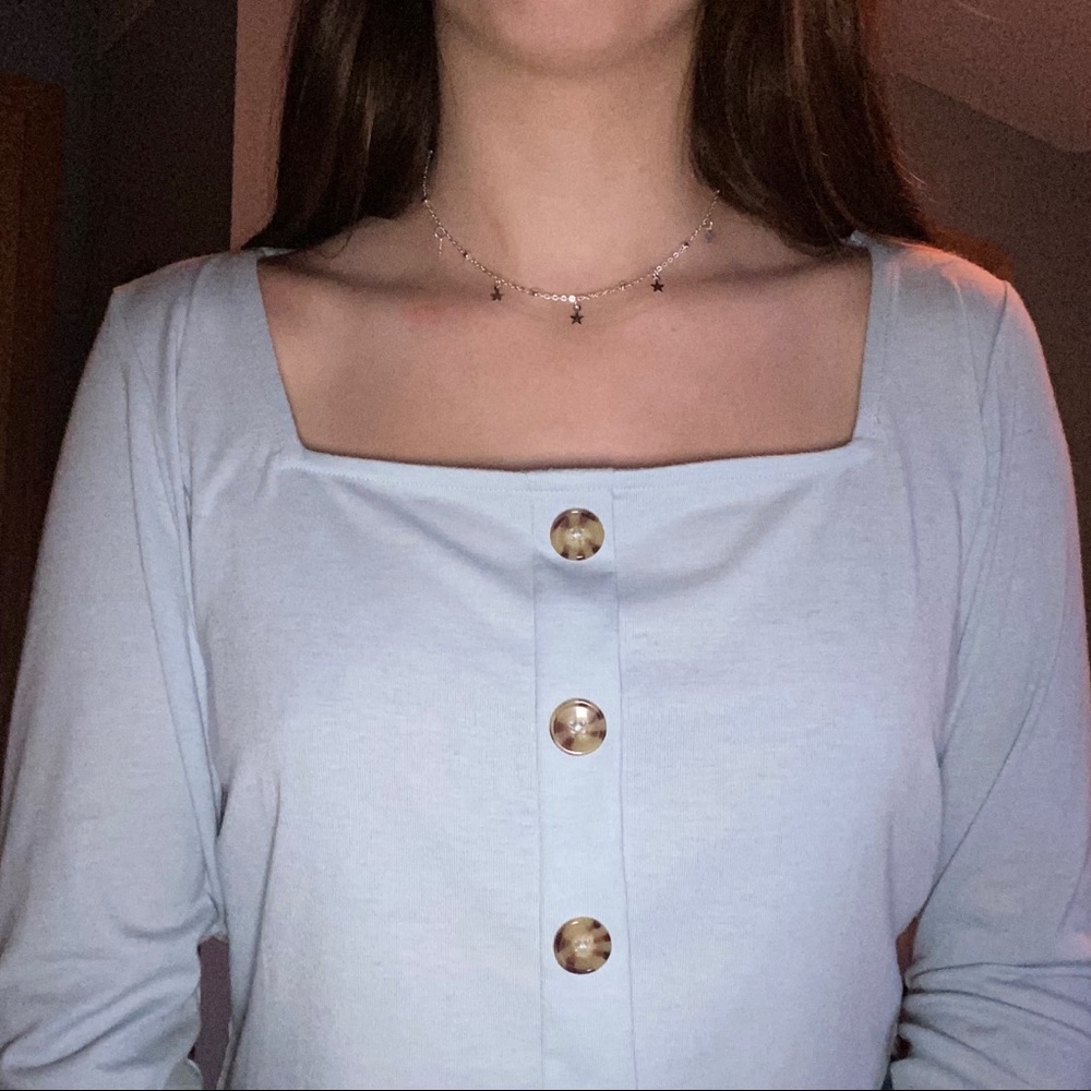Baby blue crop top